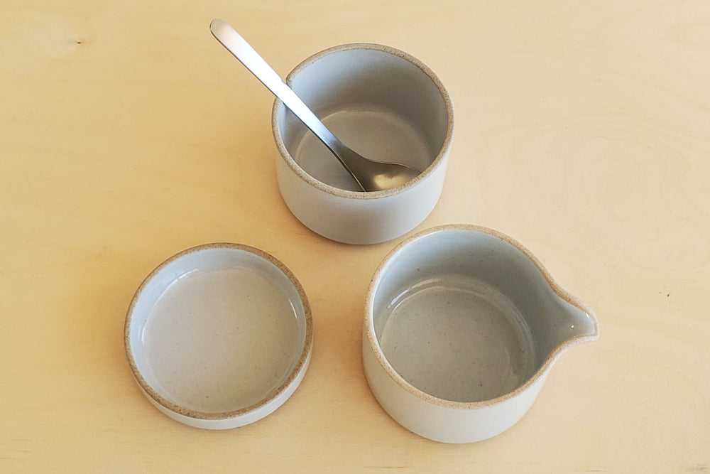 Hasami Porcelain Cream and Sugar Set  Grey