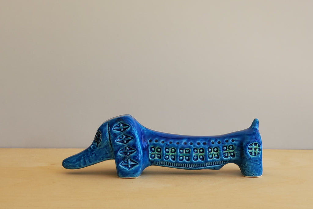 Bitossi Rimini Blue Dachsund Dog