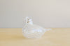 OIva Toikka Mediator Dove in clear glass with white pattern design from Iittala. 