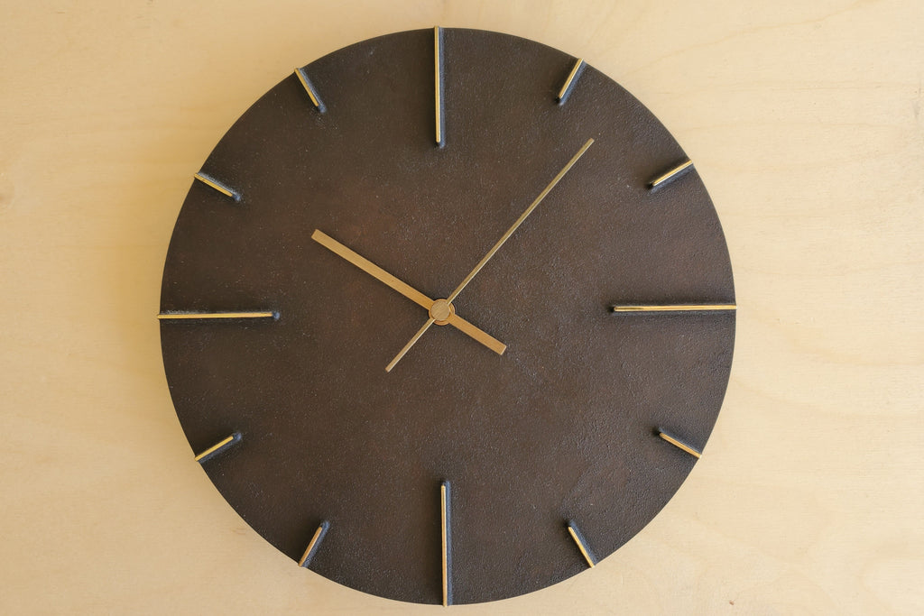 Japanese Cast Brass Clock "Quaint" Patina Finish made in Toyama.