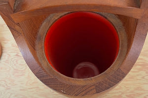 Inside of Vintage Dansk Kongo Ice Bucket short with lid. This is the short version of the classic Kongo ice bucket by Jens Quistgaard. 