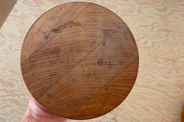 Lid on Rare and Vintage Henning Koppel Teak Ice Bucket. Georg Jensen, Made in Denmark.