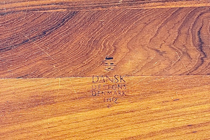 Stamp of this Vintage Dansk Staved Teak Salad Bowl.